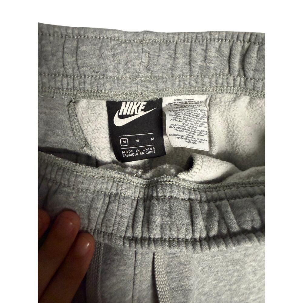 Nike Just Do It Joggers Men’s Medium Gray Fleece Sweatpants Graphic Logo - Picture 3 of 4